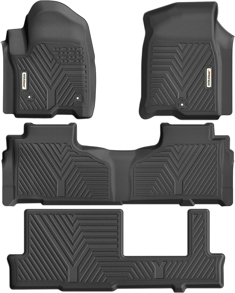 YITAMOTOR® For 2021-2023 Chevy Tahoe / GMC Yukon Floor Mats Bench Seat Black TPE Rubber Liners