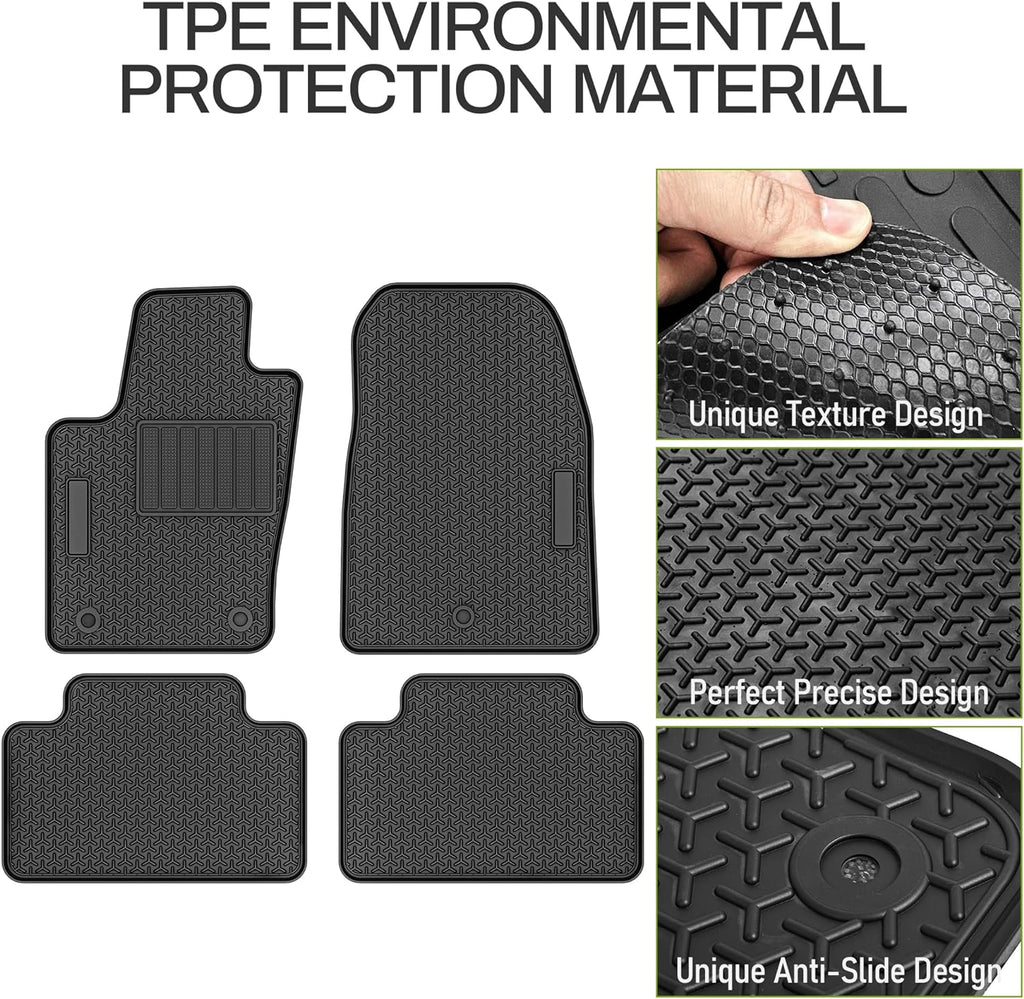 YITAMOTOR® 2D Floor Mats Compatible with 2016-2021 Jeep Grand Cherokee (2022 Jeep Grand Cherokee WK)All-Weather Liners