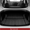 YITAMOTOR® Tesla Model 3 Floor Mats Set Custom Fit 2020-2024, TPE All-Weather Cargo Liners Rear Cargo Tray Trunk Automotive Floor Mat Interior Accessories, Black