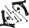 Front Suspension Control Arm Kit Compatible with 2003-2008 Toyota Corolla -w/Ball Joint, Tie Rod End, Sway Bar End Link Assembly
