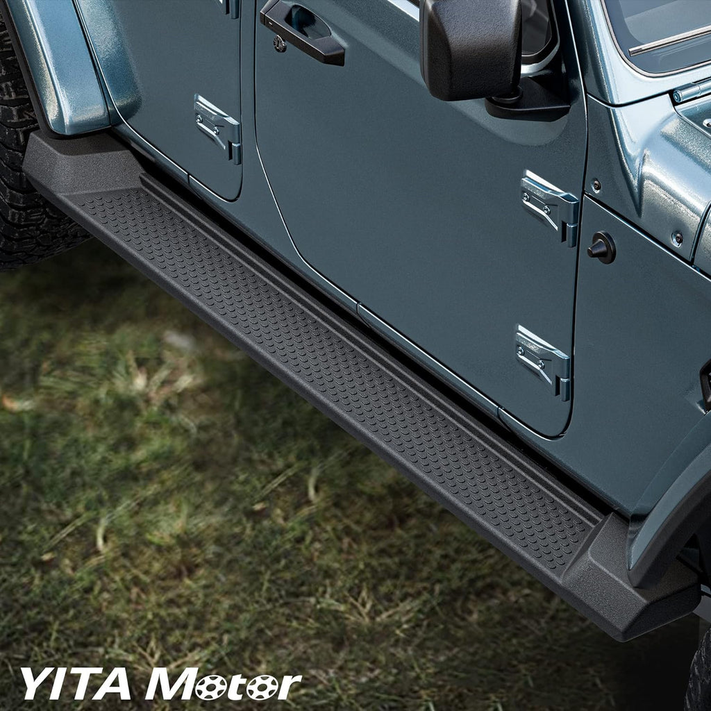 YITAMOTOR® Running Boards Compatible with 2007-2018 Jeep Wrangler JK 4 Door, Nerf Bars, Black Side Steps (Not for JL Model)