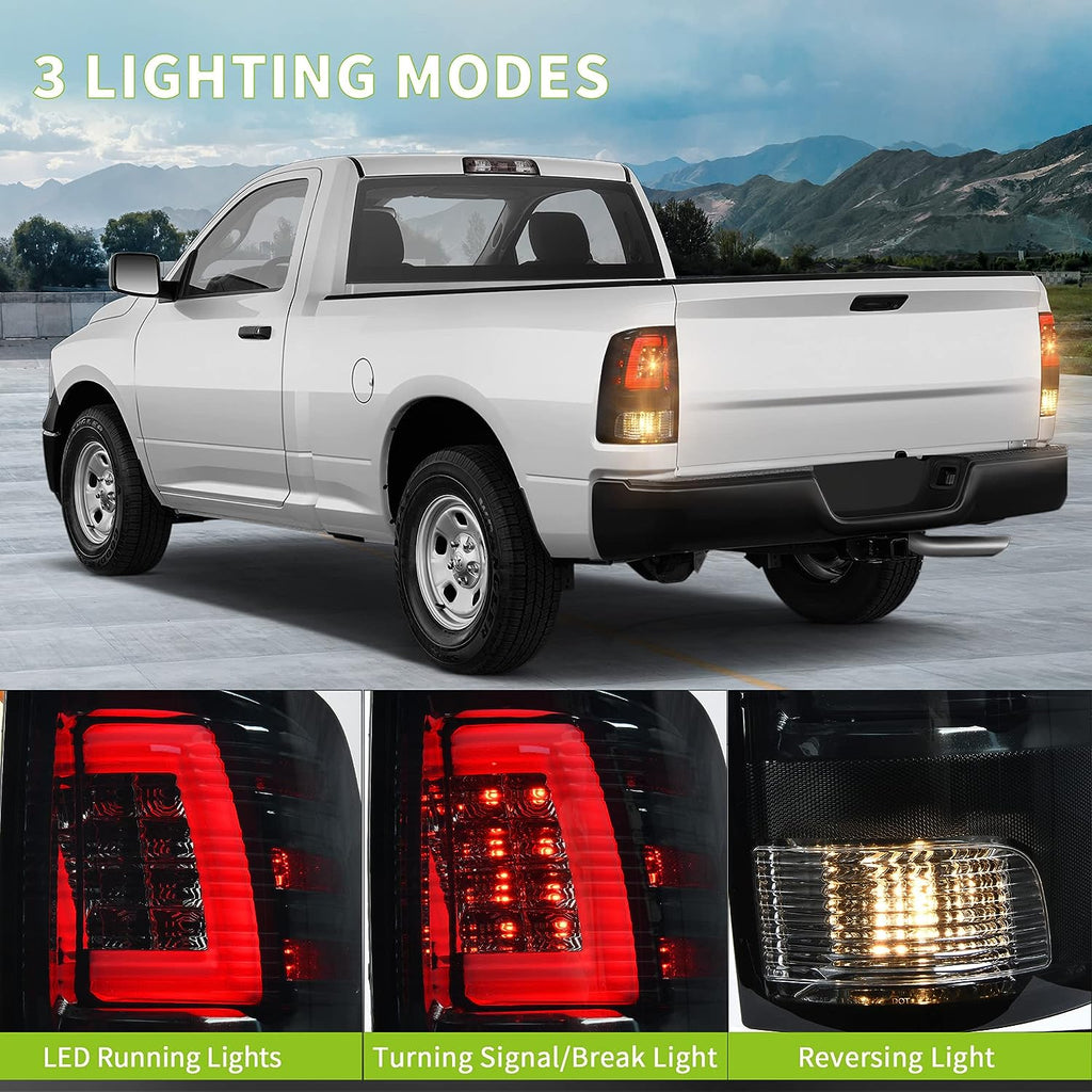 YITAMOTOR® LED Tail Lights For 2009 Ram 1500, 2010-2018 Dodge Ram 1500/2500/3500, 2019-2022 Ram 1500 Classic Taillights Assembly - Driver & Passenger Side
