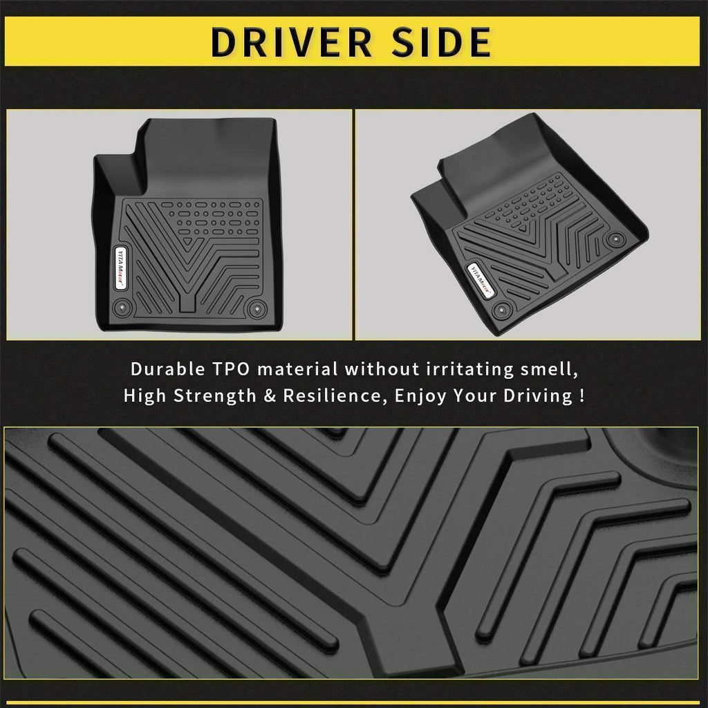YITAMOTOR All Weather Floor Mats Compatible with 2015 2016 2017 2018 2019 2020 Jeep Cherokee Black Rubber 3pcs Set Floor Liners - YITAMotor