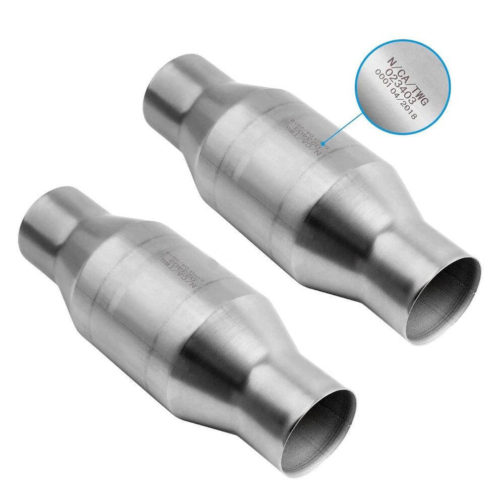 2 PCS 2.5'' Inlet/Outlet Universal Catalytic Converter