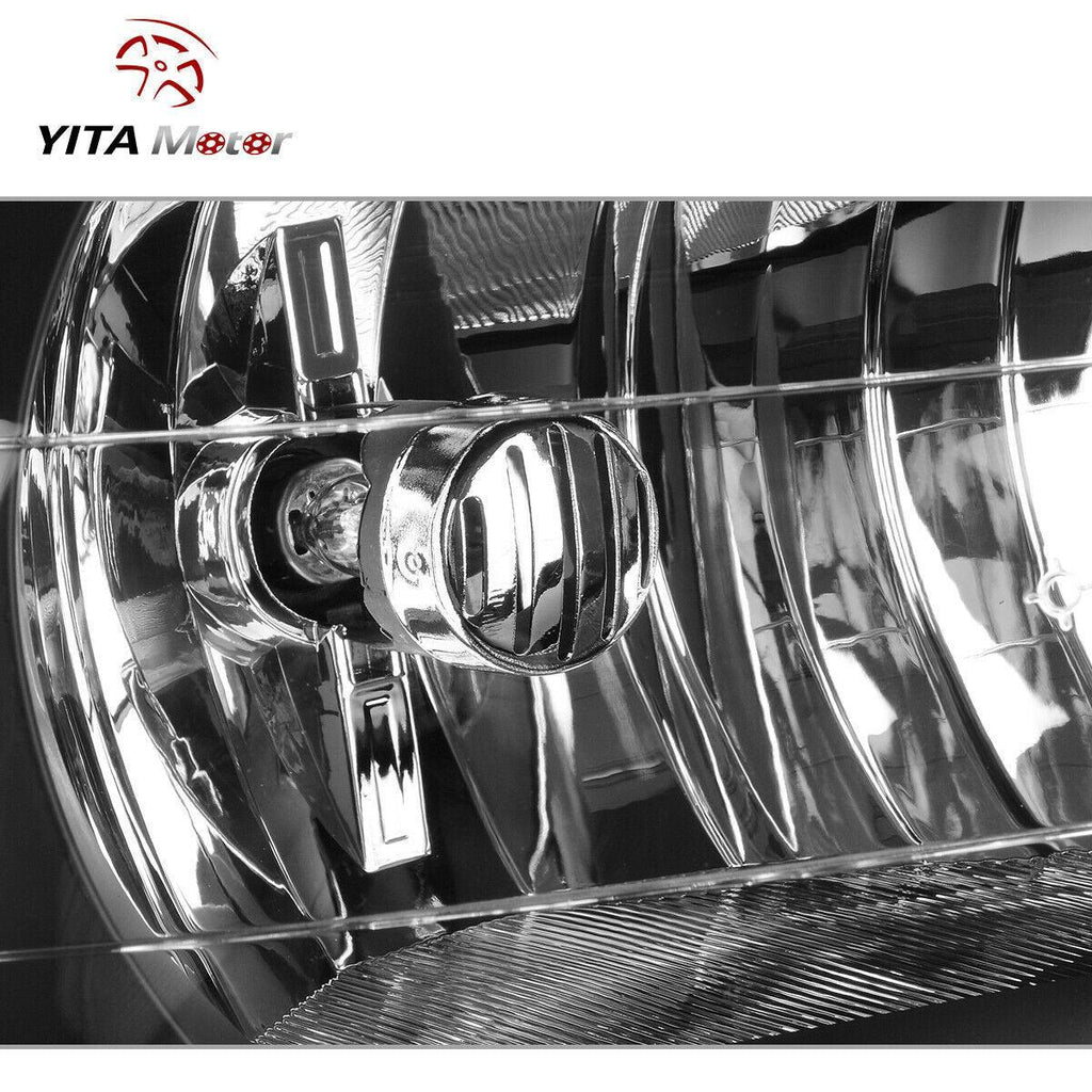 YITAMOTOR® 2002-2009 Chevy Trailblazer Black Housing Headlamp Headlights, Except for 2006-2009 LT models - YITAMotor