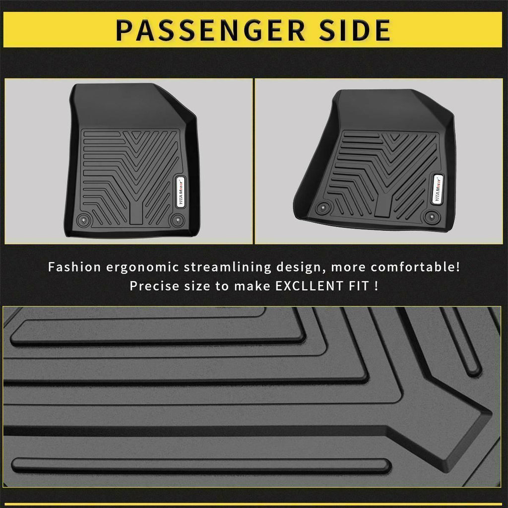 YITAMOTOR All Weather Floor Mats Compatible with 2015 2016 2017 2018 2019 2020 Jeep Cherokee Black Rubber 3pcs Set Floor Liners - YITAMotor