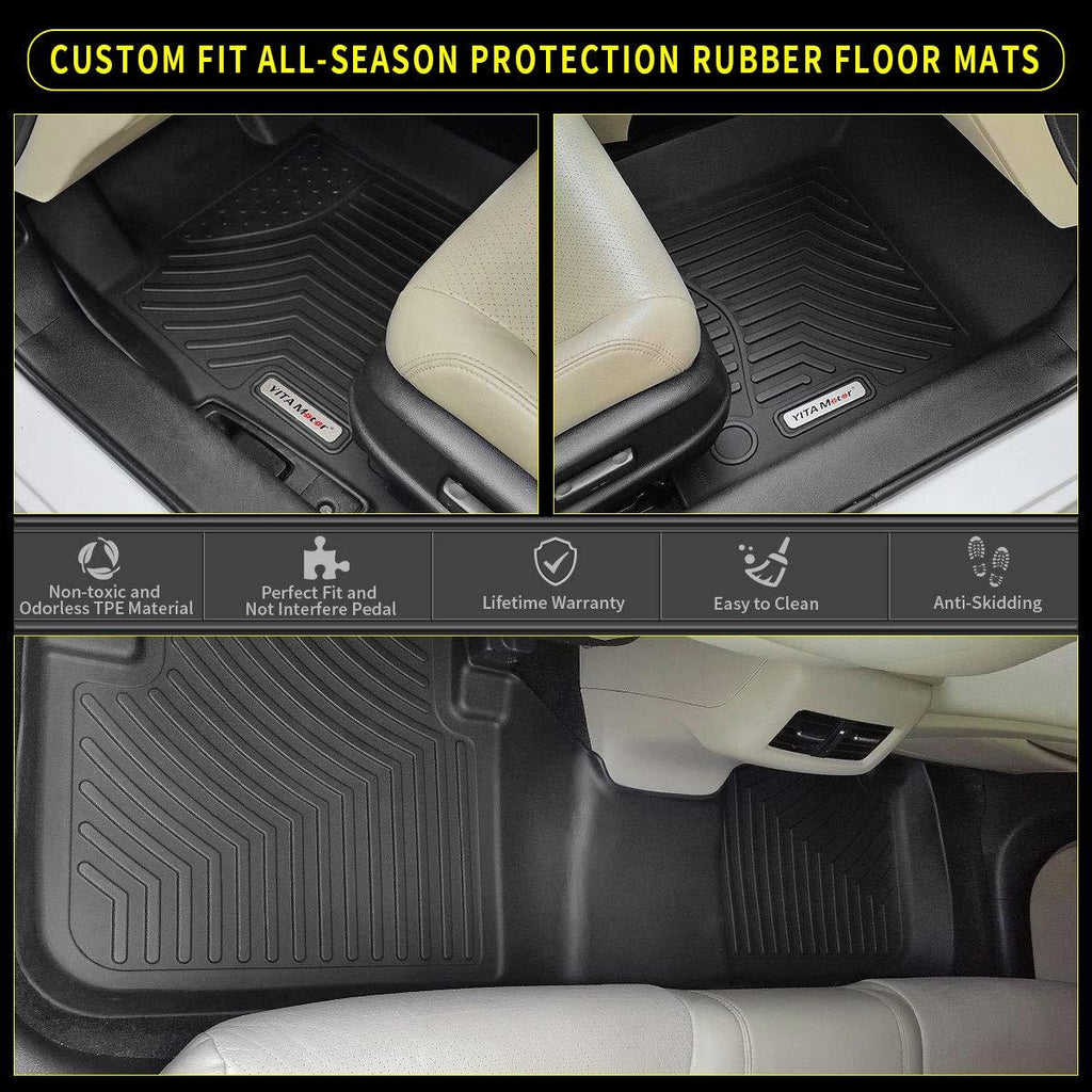 Custom Fit Floor Liners for 2018-2020 Honda Accord, Floor Mats 1st & 2nd Row All Weather Protection - YITAMotor