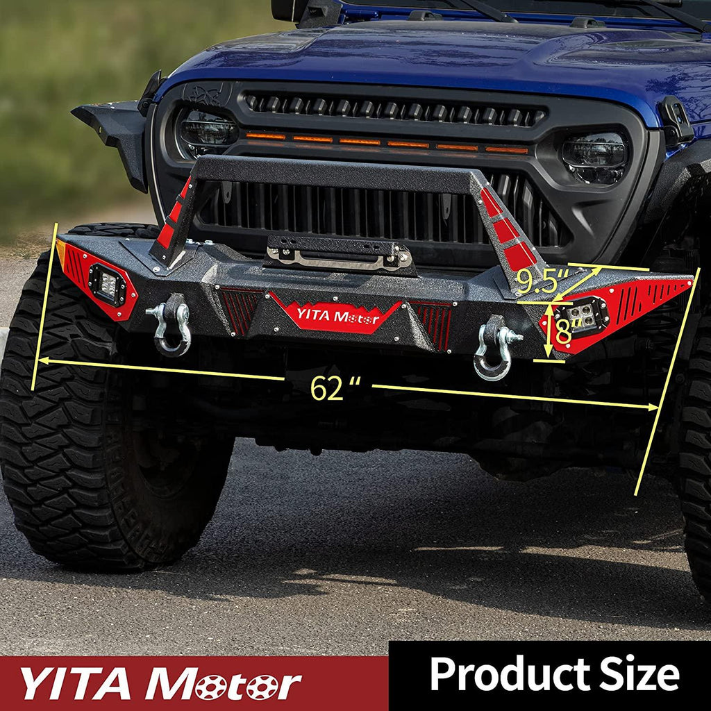 YITAMOTOR® Front Bumper for 2018-2024 Jeep Wrangler JL / 2020-2023 Jeep Gladiator