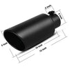 Exhaust Tip 3'' Inlet 5'' Outlet 12 inch Long Bolt On Black Stainless Steel Diesel - YITAMotor