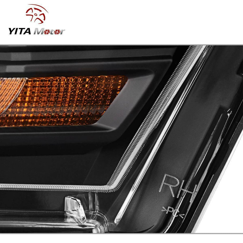 YITAMOTOR® 2010-2014 Ford Mustang Headlight Assembly Black Housing Clear Lens Headlamps - YITAMotor