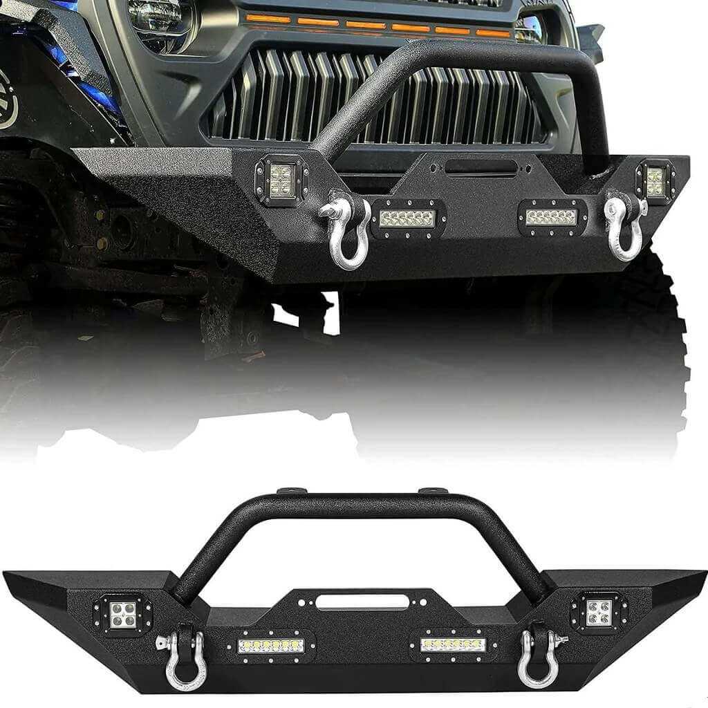 YITAMOTOR-18-22-Jeep-Wrangler-JL/ 20-22-Jeep-Gladiator-Rock-Crawler-Front-Bumper