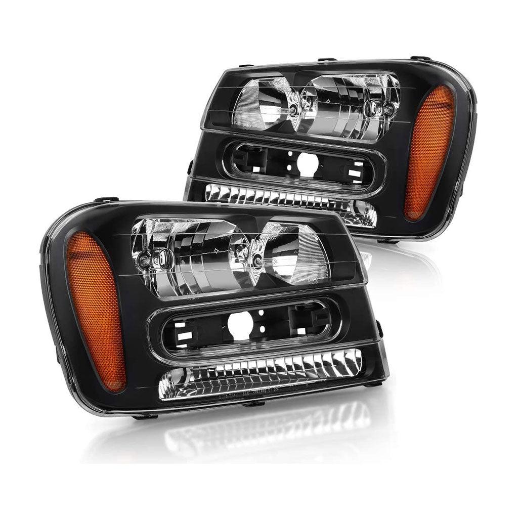 YITAMOTOR® 2002-2009 Chevy Trailblazer Headlight Assembly W/Full Width Grille Headlamp(Not fit the LT models) - YITAMotor