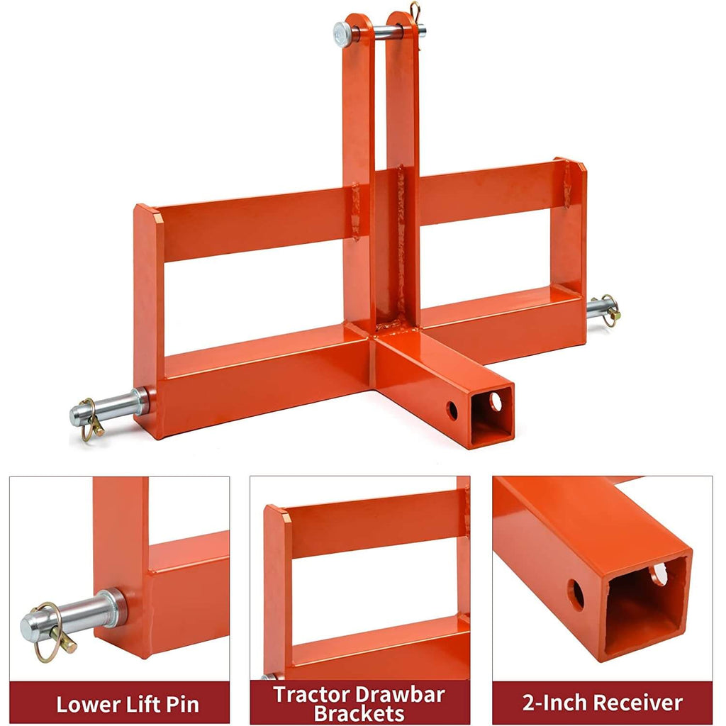 Orange 3 Point Hitch Receiver for Category 1