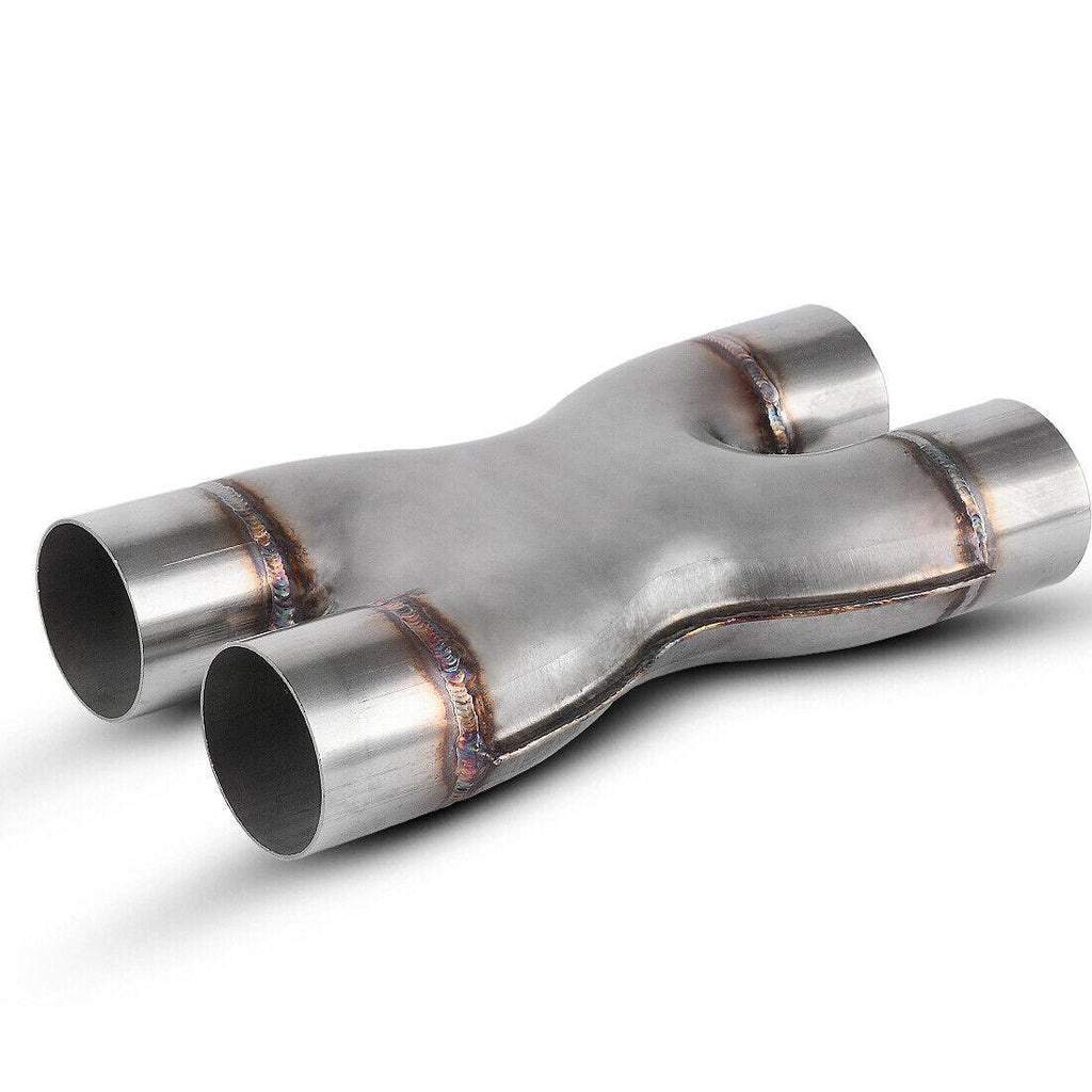 Welded X-Pipe Exhaust Tip 2.5'' Dual Inlet/2.5''inch Dual Outlet Stainless Steel - YITAMotor