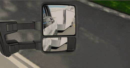 ¿Cómo ajustar los espejos de remolque del camión?