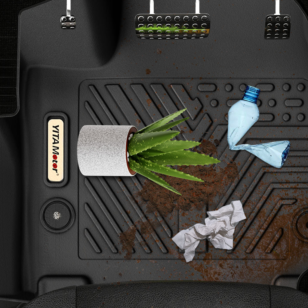 YITAMOTOR® All-Weather Floor Mats Set for 2017-2021 Chrysler Pacifica (Excludes Hybrid Models), 1st, 2nd & 3rd Row Protection