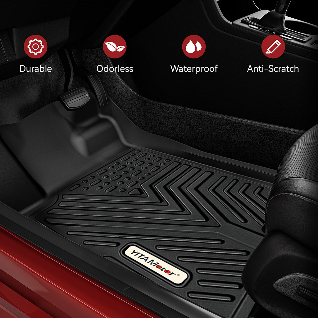 YITAMOTOR® All-Weather Floor Mats for 2013-2017 Honda Accord Sedans, 1st & 2nd Row Protection Liners