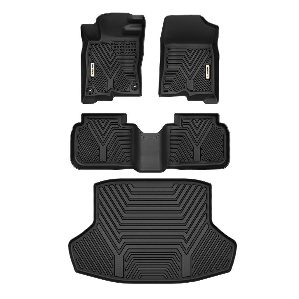 YITAMOTOR® Custom Fit All-Weather Floor Mats for 2022-2025 Honda Civic Sedan (Not for Hatchback), TPE 1st & 2nd Row Floor Liners & Trunk Mat Set
