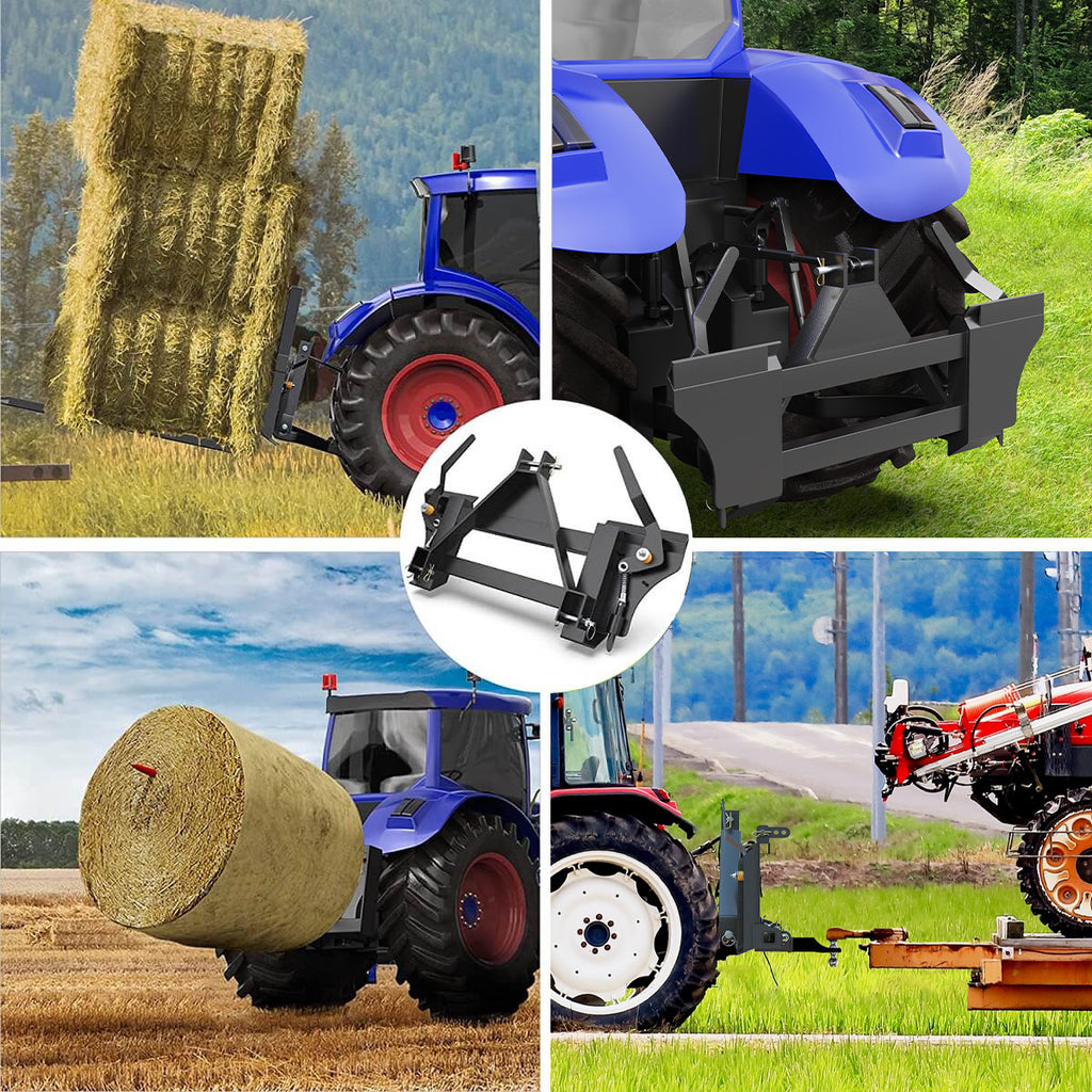 YITAMOTOR® 3 Point Quick Tach Adapter Universal Skid Steer Quick Attach Conversion Adapter Fit for 3 Point Cat 1 Tractor