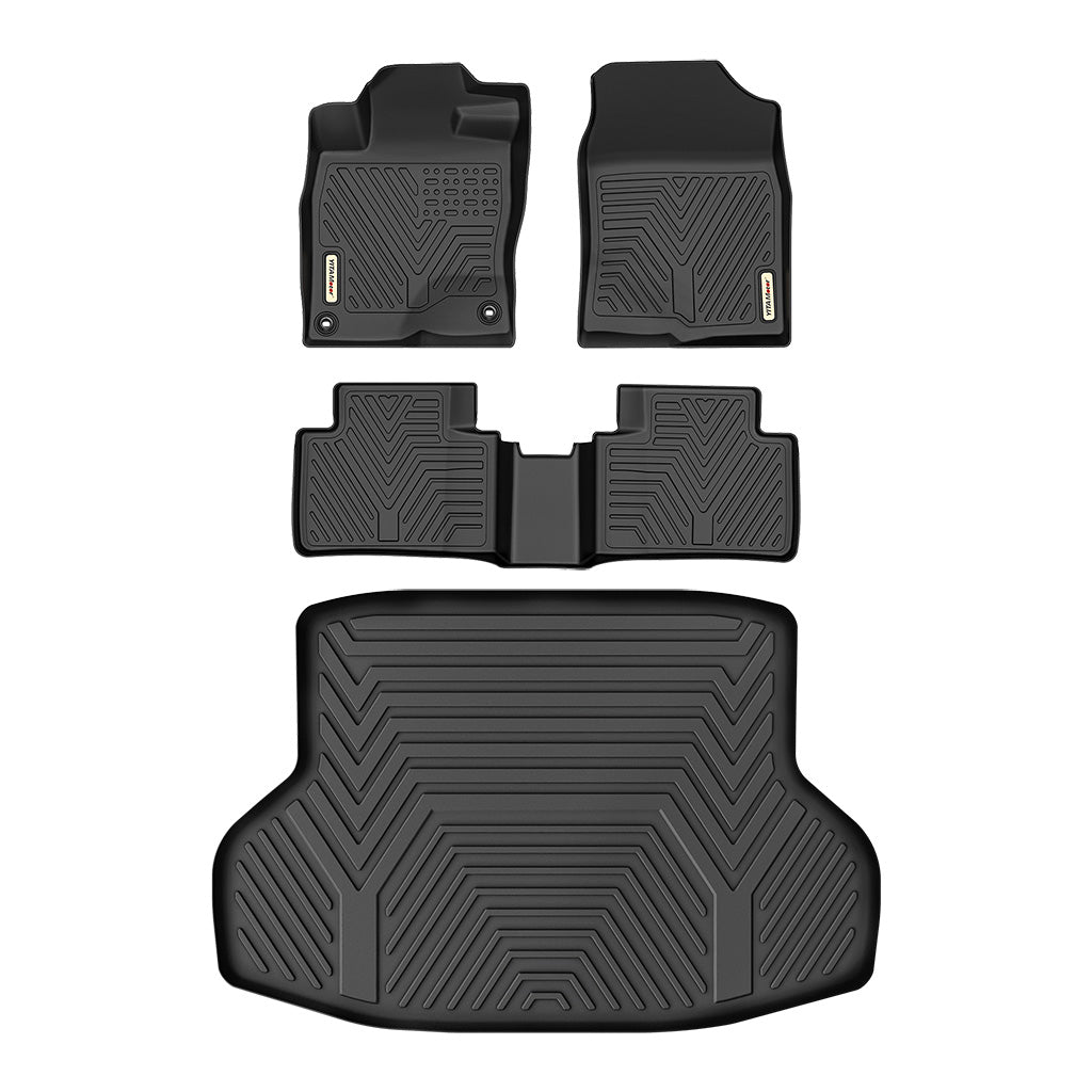 YITAMOTOR® 4PCS All-Weather Floor Mats & Cargo Liner for 2016-2021 Honda Civic Sedan, TPE Front & Rear Protection