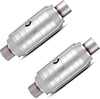 YITAMOTOR® 2-Pack Universal Catalytic Converter, 2.5" Inlet/Outlet Catalytic Converter with Heat Shield, Stainless Steel Shell (EPA Compliant)