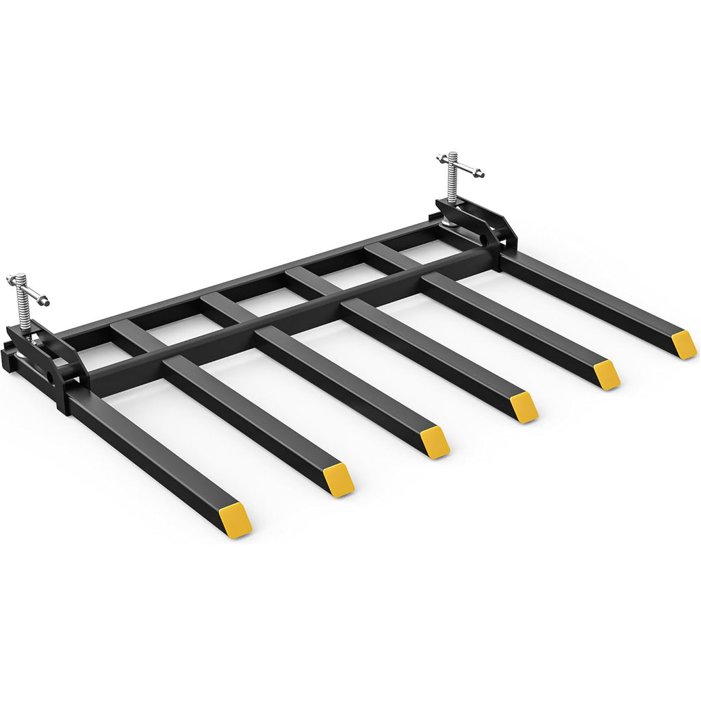 YITAMOTOR® 21" Fork Length Clamp-On Debris Forks Fit 60" Loader Buckets Skid Steers 4000LBS