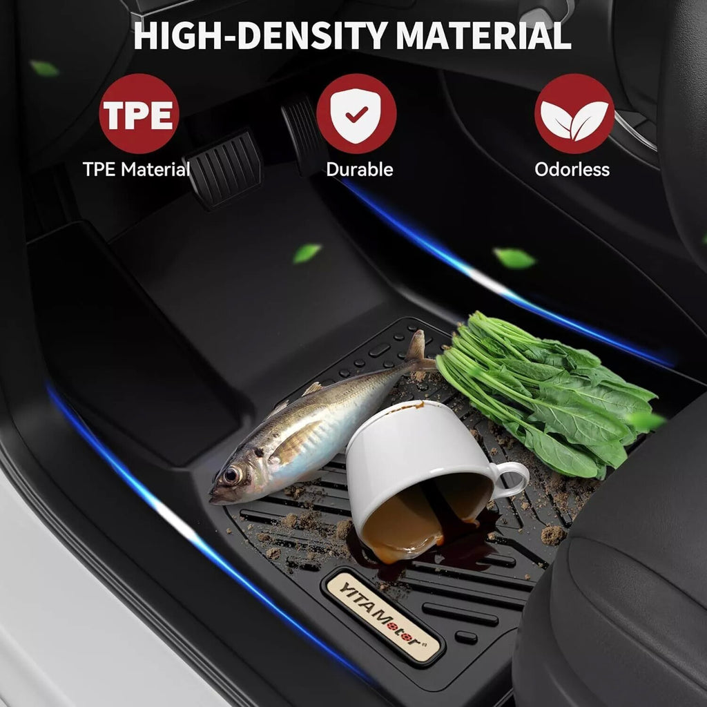 YITAMOTOR® 3D TPE All-Weather Floor Mats & Cargo Liner Full Set for 2020-2024 Tesla Model Y, Waterproof Protection