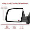 YITAMOTOR® Espejo lateral izquierdo del conductor para Toyota Tundra 2007-2013, plegable manual con calefacción eléctrica