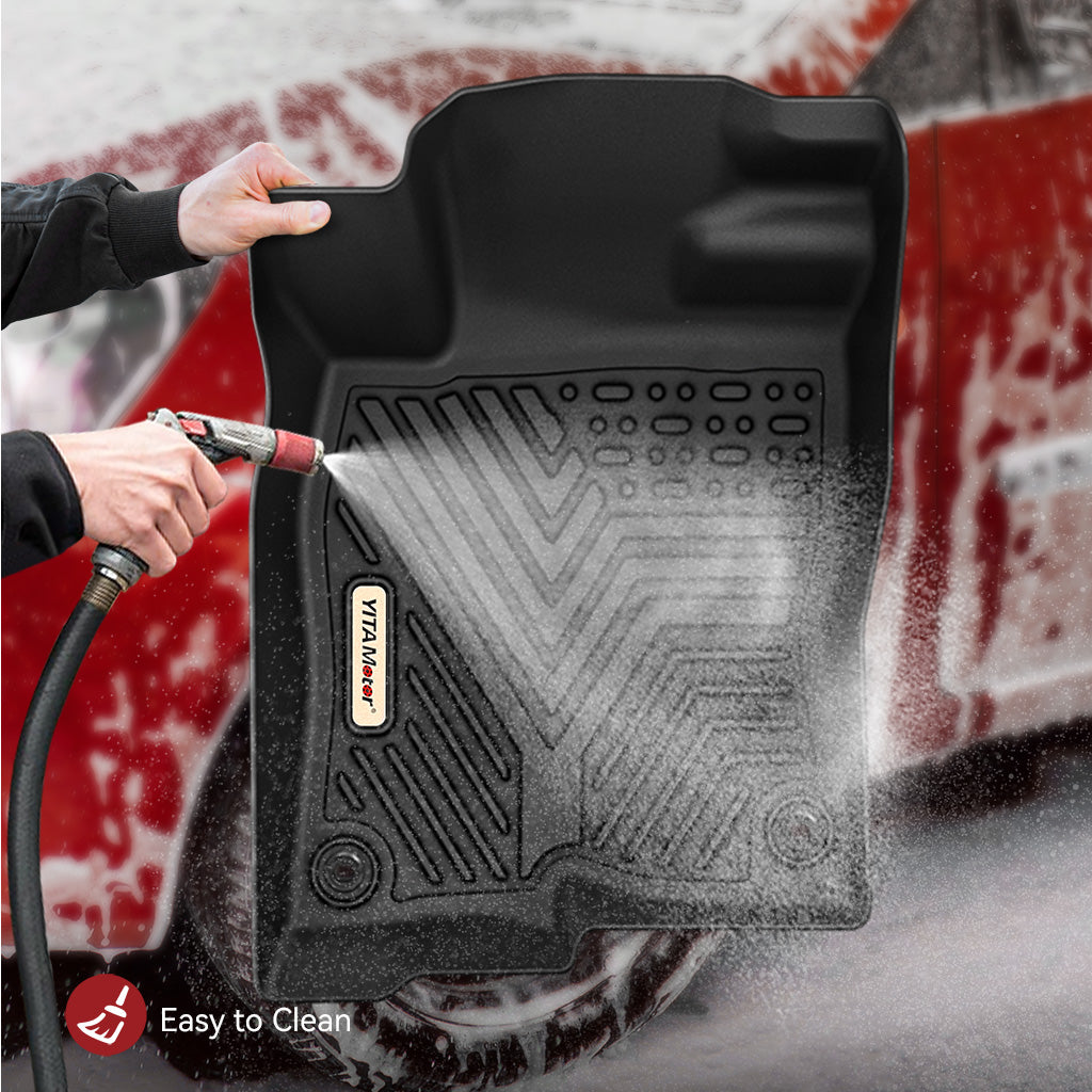 YITAMOTOR® Custom Fit All-Weather Floor Mats for 2022-2025 Honda Civic Sedan (Not for Hatchback), TPE 1st & 2nd Row Floor Liners & Trunk Mat Set