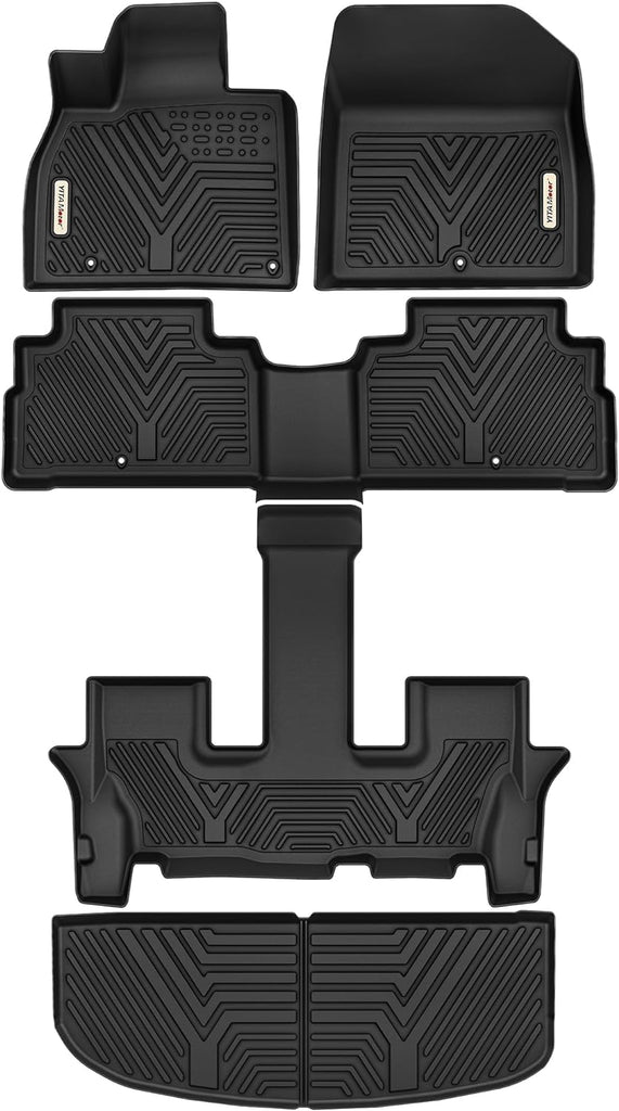 YITAMOTOR® 2020-2024 Kia Telluride Floor Mats & Cargo Liner Set, All-Weather Custom Fit for 3 Rows & Behind 3rd Row, Models with 2nd Bucket Seats (No Center Console)