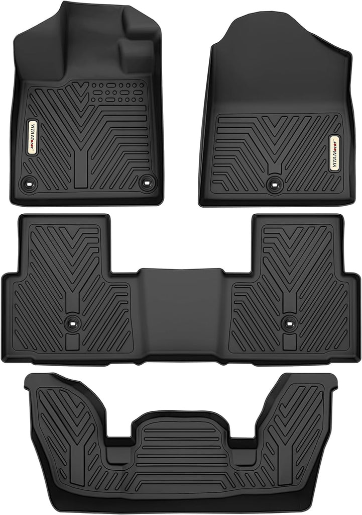 YITAMOTOR® Floor Mats 3 Row Liner Set for 2023-2024 Honda Pilot, Custom Fit Black Floor Liners, 1st, 2nd and 3rd Row All-Weather Protection