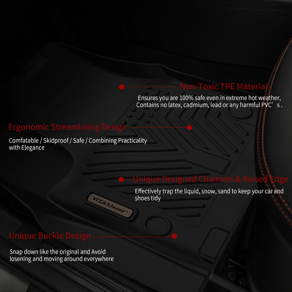 YITAMOTOR® All-Weather Floor Mats Set for 2017-2021 Chrysler Pacifica (Excludes Hybrid Models), 1st, 2nd & 3rd Row Protection