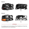 YITAMOTOR® Headlights For 99-02 Chevy Silverado 1500 2500/01-02 Silverado 1500HD 2500HD 3500/00-06 Tahoe Suburban