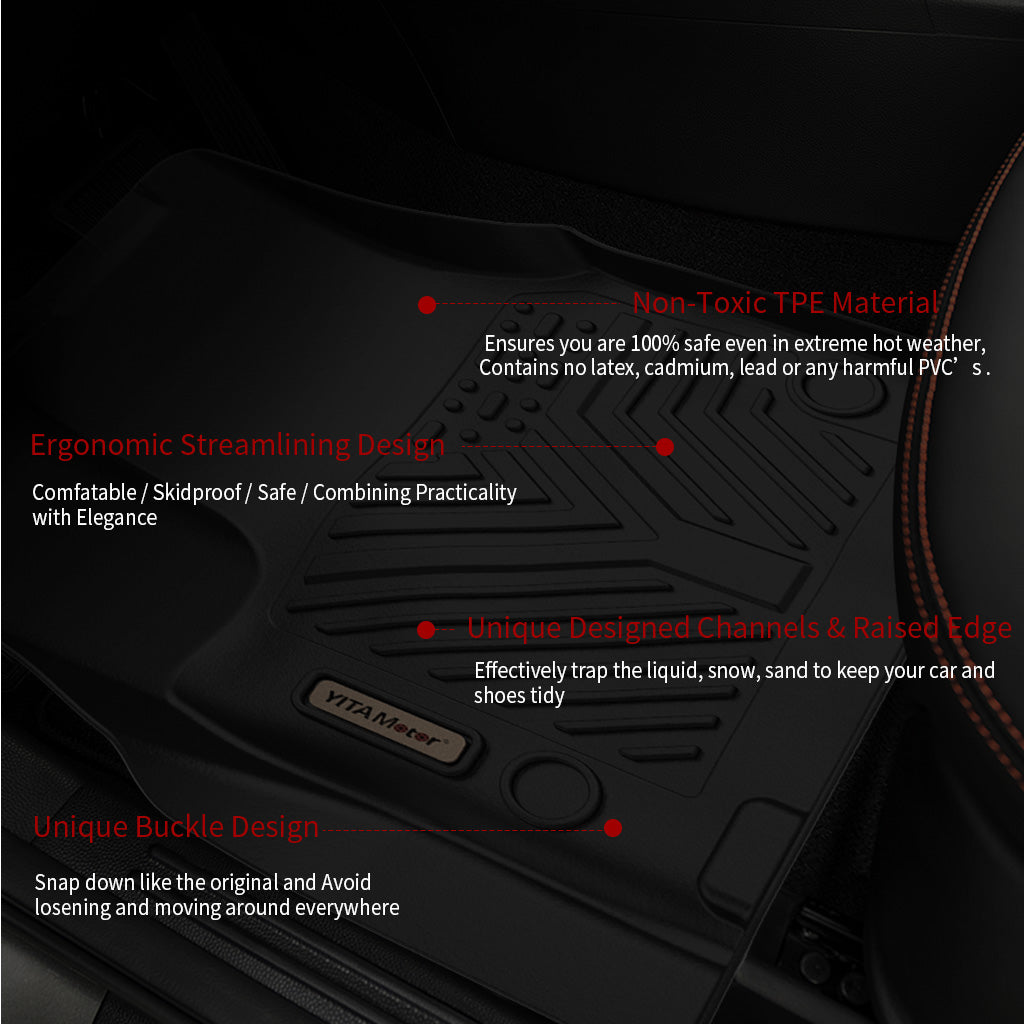 YITAMOTOR® All-Weather Cargo Liner Floor Mats for 2017-2021 Chrysler Pacifica (Excludes Hybrid Models), Full Protection