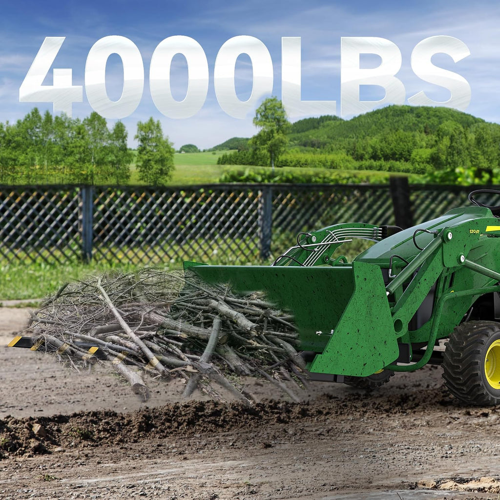YITAMOTOR® 21" Fork Length Clamp-On Debris Forks Fit 60" Loader Buckets Skid Steers 4000LBS