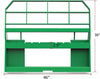 Marco de horquilla de paleta de 4000 libras, marco de horquilla de paleta de dirección deslizante de 46 pulgadas para tractores cargadores de dirección deslizante Kubota Bobcat, acero verde
