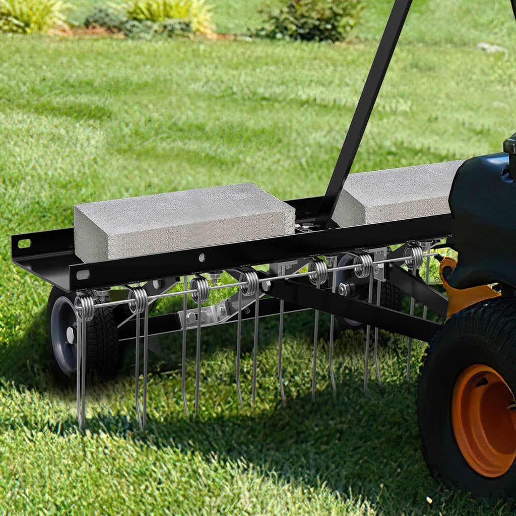 40" dethatcher Tow Behind Lawn rake Lawn Sweeper,Black