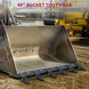 Bucket Tooth Bar, Tractor Bucket Teeth, 48" Steel Bucket Tooth Kit for Loader Tractor, Bolt On Design for Bucket Protection and Soil Excavation