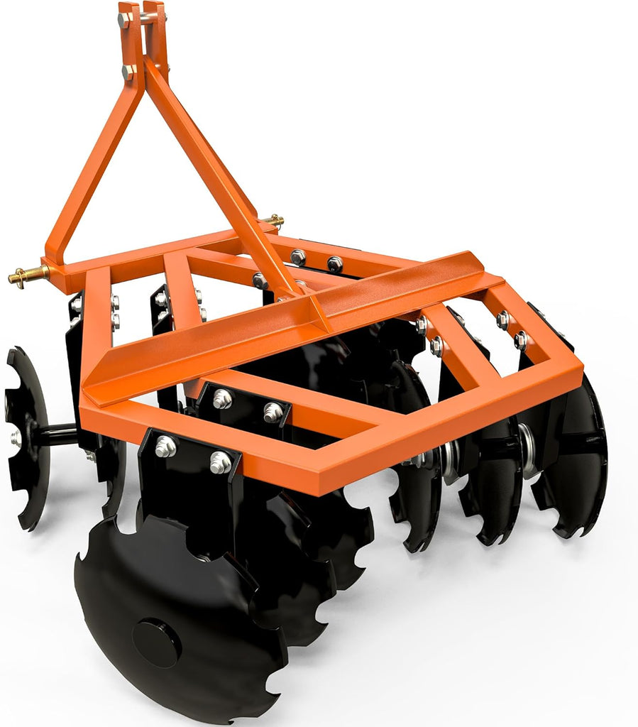 YITAMOTOR® 4 FT Notched Disc Harrow Plow, Category 1,Category 0, 3 Point, for Kubota, BX, LM25H, WLM Tractor, NorTrac, Yanmar, Kioti, Cat, John Deere