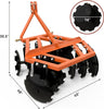 YITAMOTOR® 4 FT Notched Disc Harrow Plow, Category 1,Category 0, 3 Point, for Kubota, BX, LM25H, WLM Tractor, NorTrac, Yanmar, Kioti, Cat, John Deere