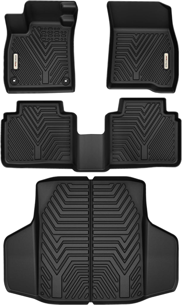 YITAMOTOR® Custom TPE All-Weather Floor Mats for 2023-2024 Honda Accord & Hybrid, Full Set for Front, Rear Rows, and Trunk, Black