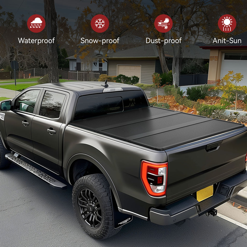 YITAMOTOR® 6ft Hard Tri-Fold Tonneau Cover for 2016-2023 Toyota Tacoma, Pickup Truck Bed Top