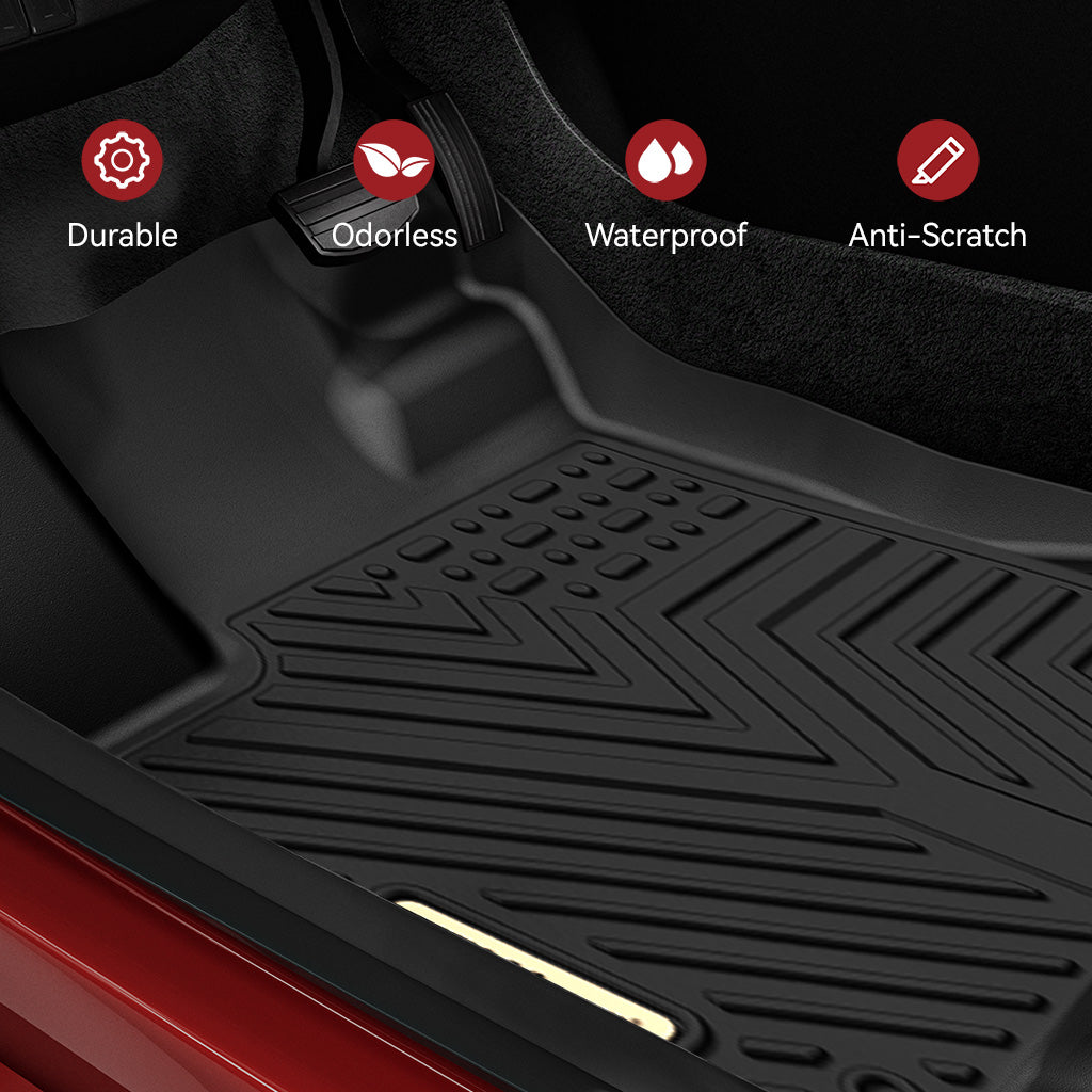 YITAMOTOR® 3-Row Floor Mats & Cargo Trunk Liner for 2020-2024 Hyundai Palisade (Fits Bench Seats), Black Custom Fit Automotive Liners Set