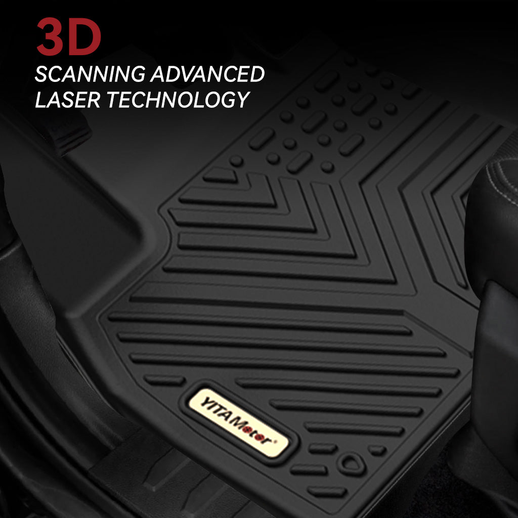 YITAMOTOR® 3-Row Floor Mats & Cargo Trunk Liner for 2020-2024 Hyundai Palisade (Fits Bench Seats), Black Custom Fit Automotive Liners Set
