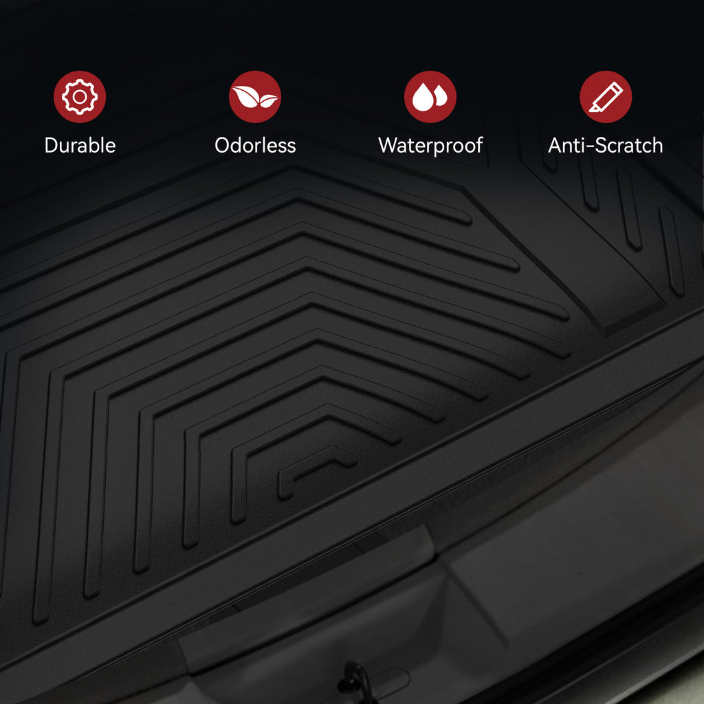 YITAMOTOR® Custom-Fit Black TPE All-Weather Cargo Trunk Liner for 2021-2024 Nissan Rogue (Excludes Sport Models)