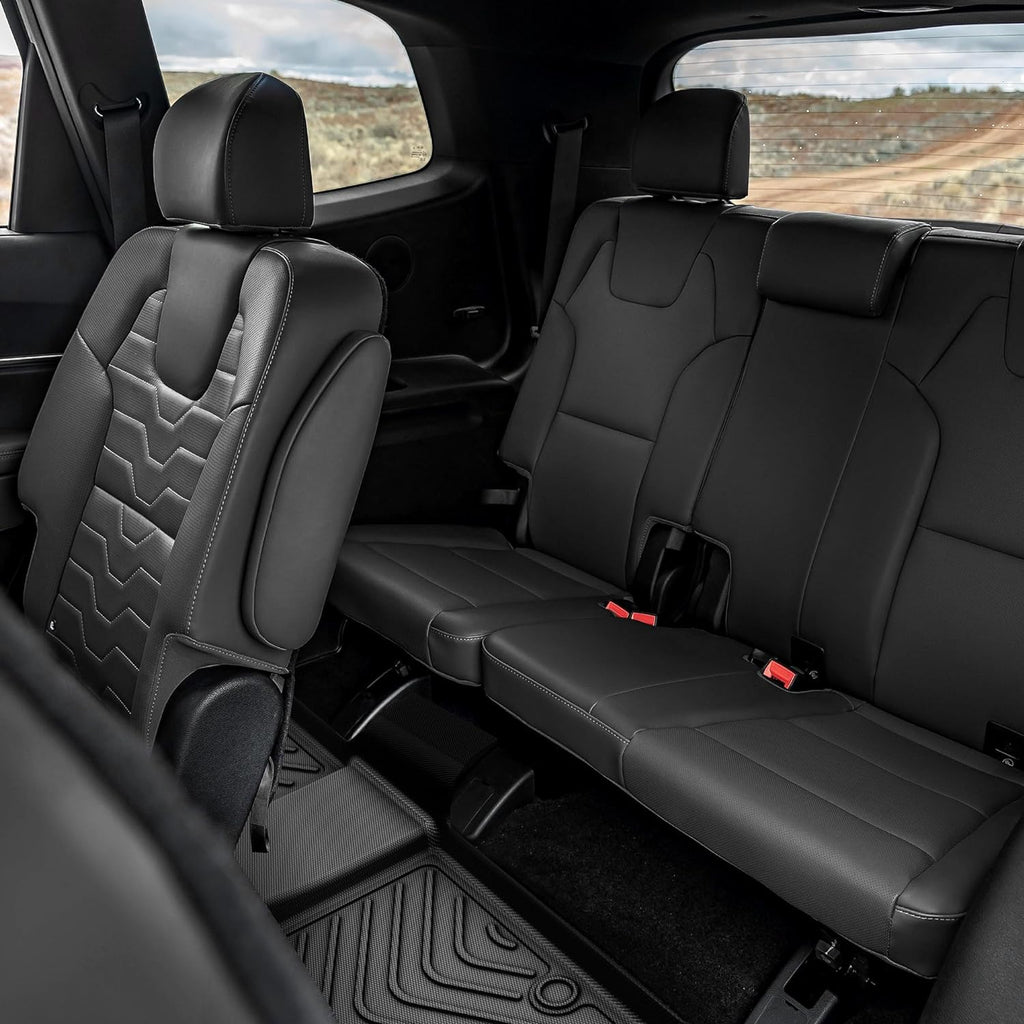 YITAMOTOR® All-Weather Floor Mats for 2020-2024 Hyundai Palisade, Custom Fit for Bucket Seats, 3-Row Mats & Cargo Liner, Black
