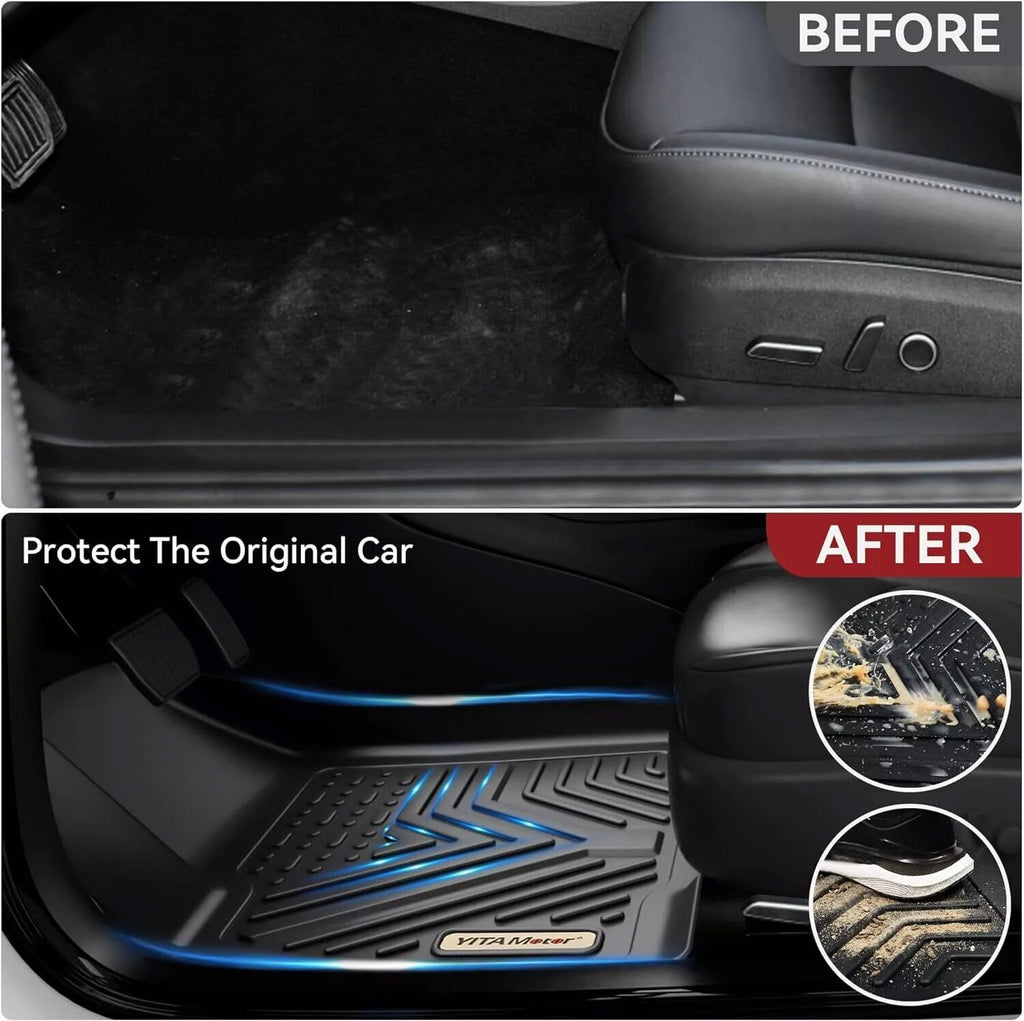 YITAMOTOR® 3D TPE All-Weather Floor Mats & Cargo Liner Full Set for 2020-2024 Tesla Model Y, Waterproof Protection