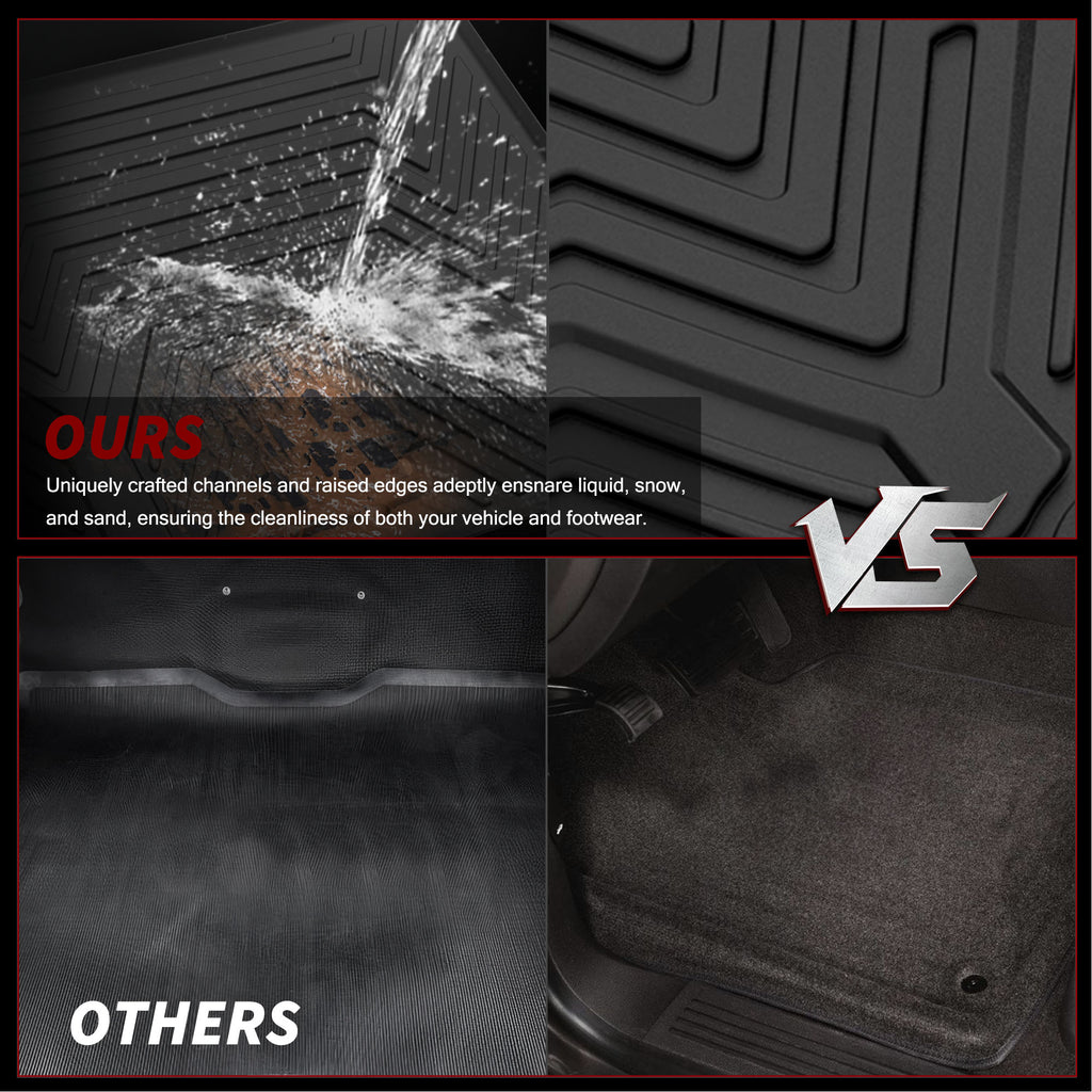 YITAMOTOR® Custom-Fit Black TPE All-Weather Cargo Mats for 2018-2023 Chevrolet Traverse, Full Trunk Liner Protection