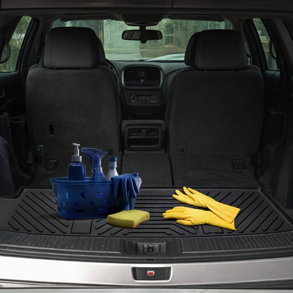 YITAMOTOR® Custom-Fit Black TPE All-Weather Cargo Mats for 2018-2023 Chevrolet Traverse, Full Trunk Liner Protection