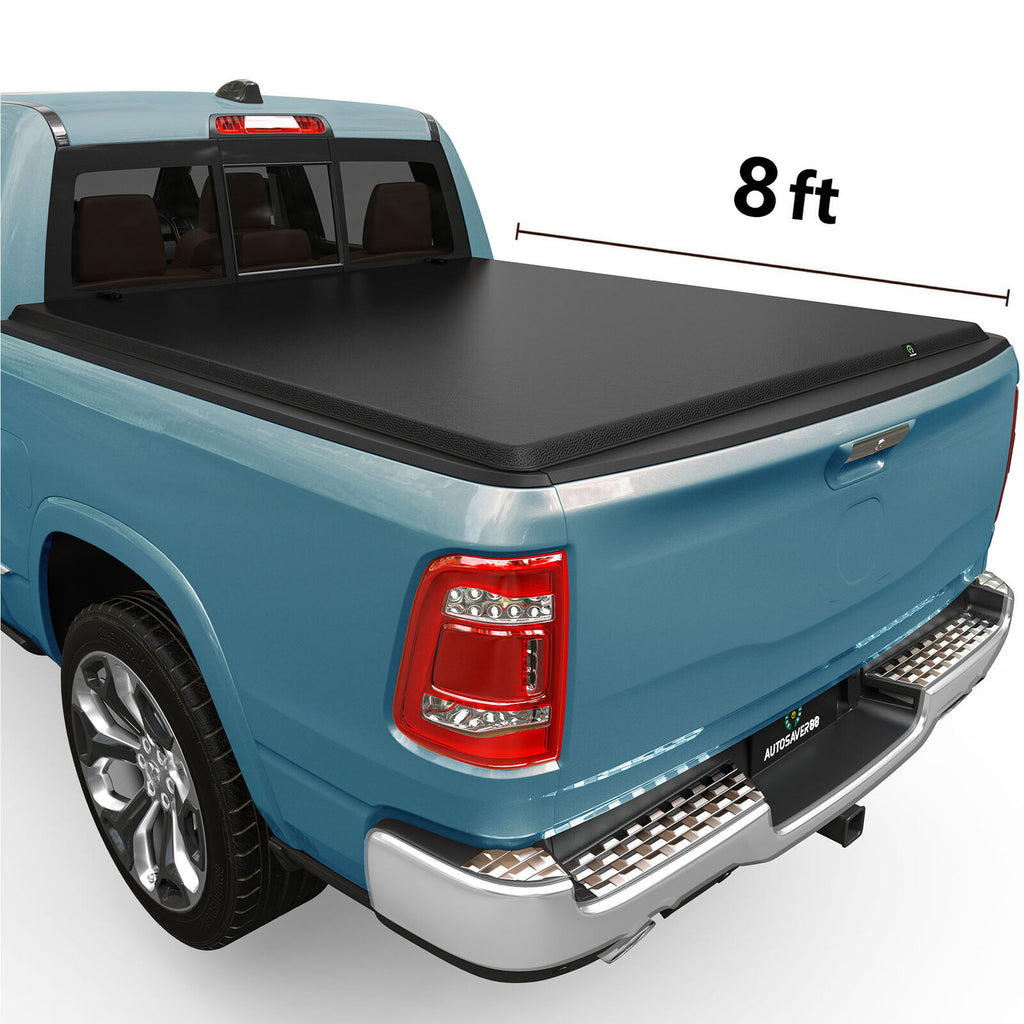 YITAMOTOR® 8FT Bed Soft Roll-Up Tonneau Cover for 2003-2023 Dodge Ram 1500 2500 3500 Truck
